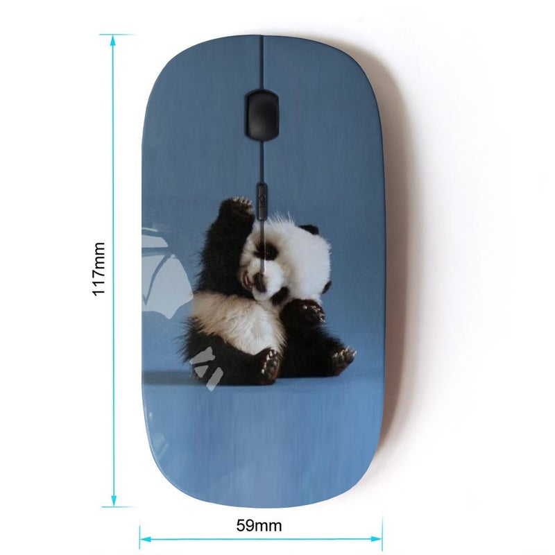 KOOLmouse [ Optical 2.4G Wireless Mouse [ Tiny Baby Panda Quote Blue China Animal ] - Image 2